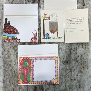Colorful Cajun CrawfishThemed Stationery Set 34 total with envelopes